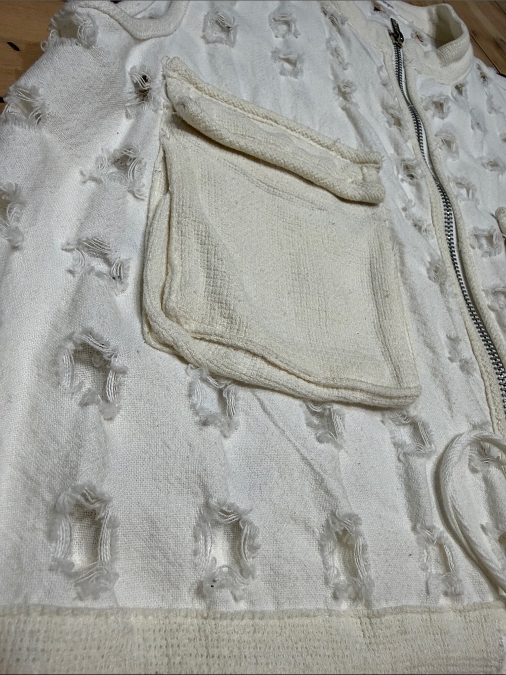 Eiffel Designs Distressed Linen Blend Utility Vest - Picture 8 of 9